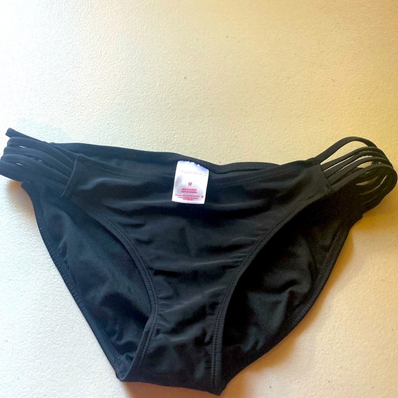 Black Medium swim bikini bottom. - Picture 1 of 3